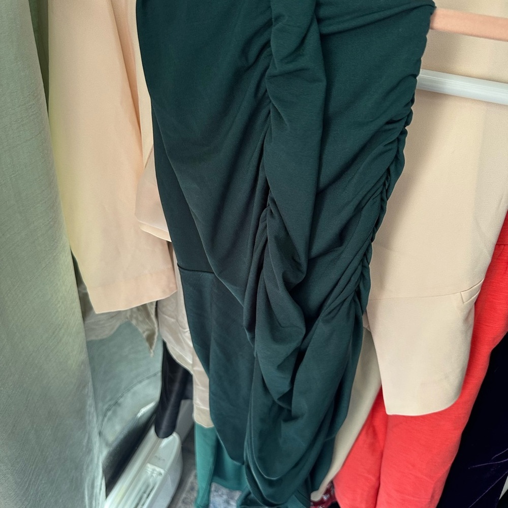 PrettyLittleThing Emerald Green One Shoulder Dress​